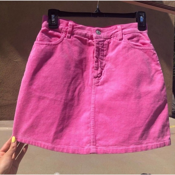 BUBBLEGUM Pink Corduroy Mini Skirt John Galt x PacSun x Brandy Melville One Size - Picture 3 of 6